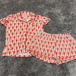 Roller Rabbit Red and White Women's Pajama Set